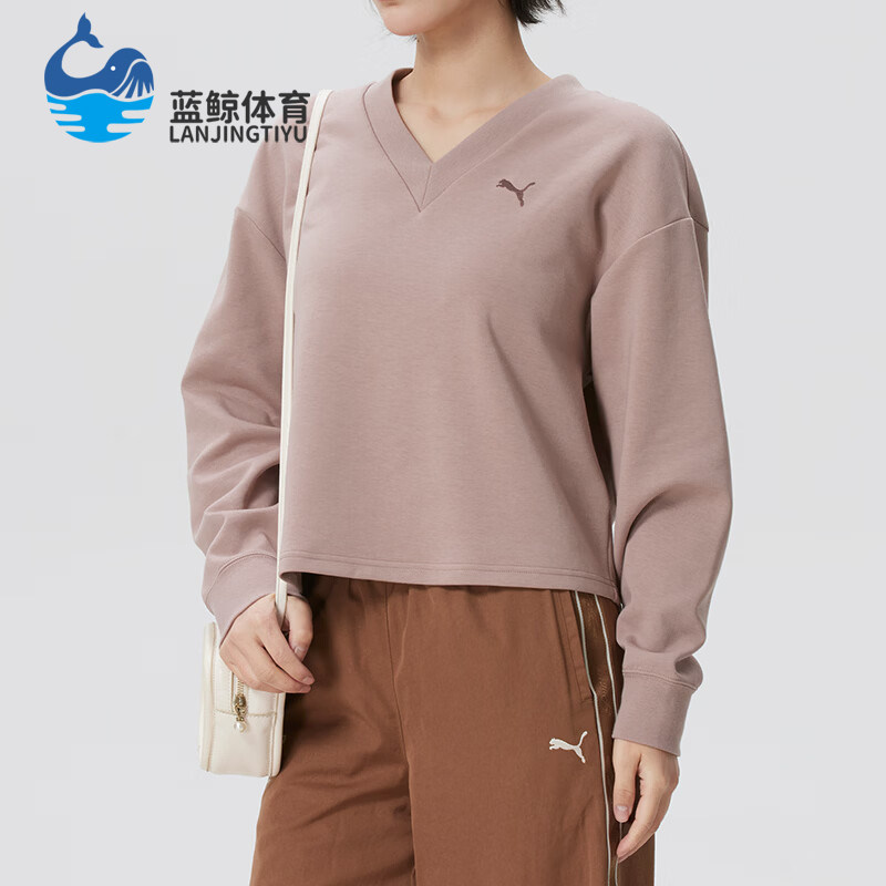 Puma/彪马正品套头运动卫衣新款女粉色跑步经典训练卫衣694093-88