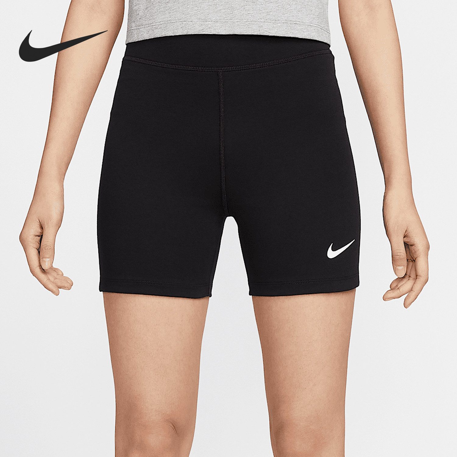 Nike/耐克官方正品2025夏季款女士高腰骑行针织短裤HJ1020-010