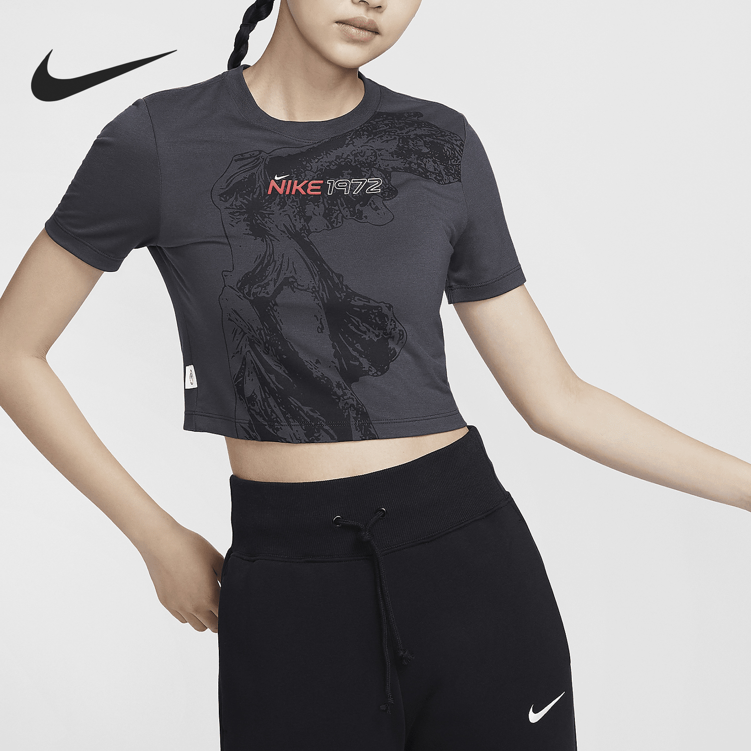 Nike/耐克官方正品Sportswear 女子修身短款休闲T恤HF7396-060