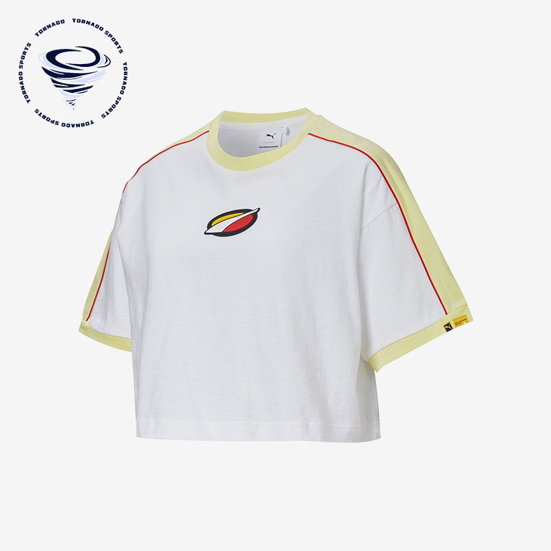 Puma/彪马正品时尚女士印花宽松圆领短款休闲针织运动短袖T恤