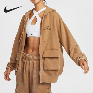 针织外套HQ4750 Nike 女士复古宽松工装 秋新款 202 耐克官方正品