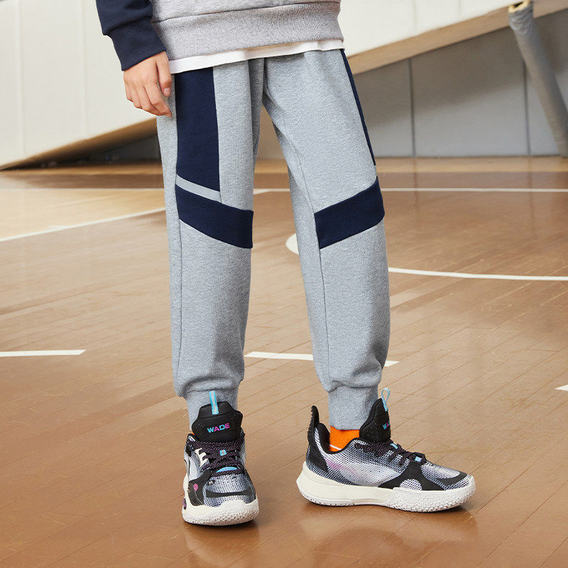 Lining/李宁正品男中大童篮球系列运动裤束脚宽松收口卫裤YKLS199