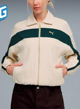 Puma/彪马正品2025秋季款女士日常运动拼接翻领针织外套633960-87