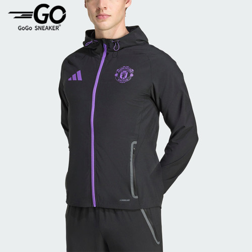 Adidas/阿迪达斯正品2025秋季款男士日常运动连帽足球外套JV5351