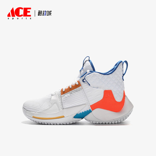 Nike/耐克正品JORDAN新款白蓝色支撑中帮经典篮球鞋AO6218-100
