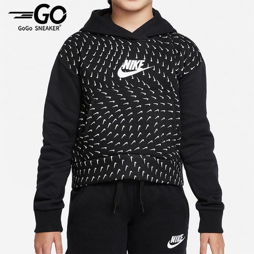 Nike/耐克正品2025秋季款GS女子大童日常连帽套头卫衣DM8231-010