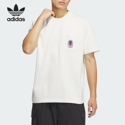 阿迪达斯男士宽松圆领短袖T恤
