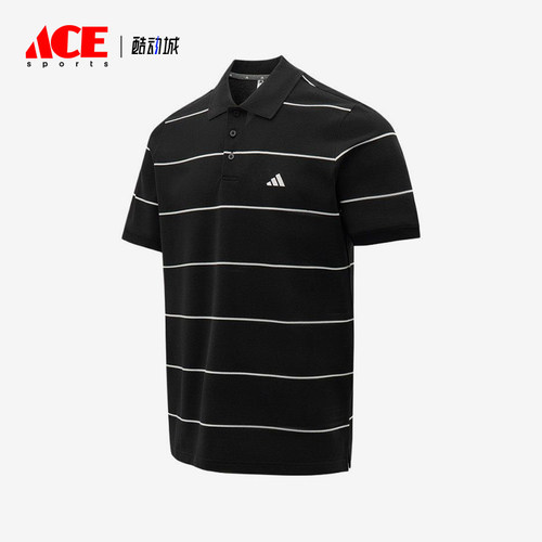 Adidas/阿迪达斯正品新款男黑白色条纹简约经典短袖Polo衫KS0419