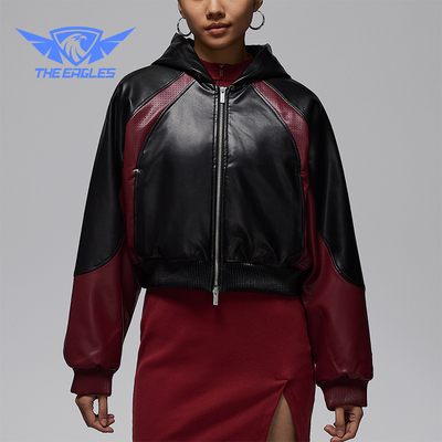 Nike/耐克正品JORDAN女士休闲连帽运动拼接刺绣外套IF0948-011