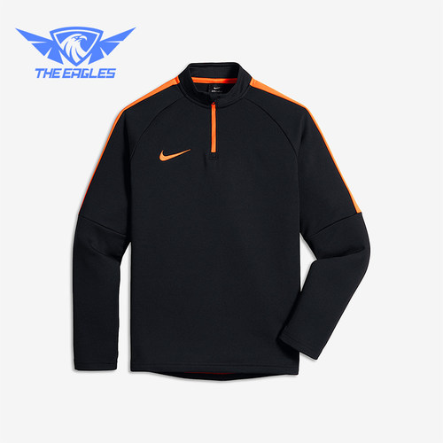 Nike/耐克正品秋季新款大童跑步拼接运动半拉链T恤839358-015