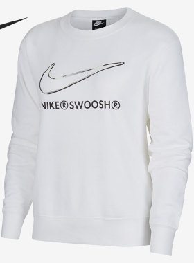 Nike/耐克官方正品SWOOSH运动女子长袖圆领套头卫衣 DJ6947-100