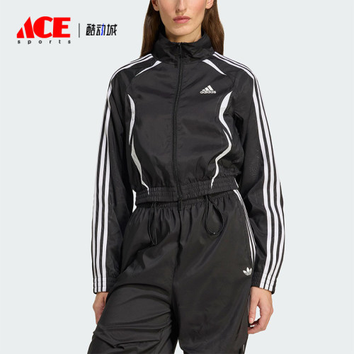 Adidas/阿迪达斯正品SLIM TRACKTOP女士立领修身运动外套KE9786