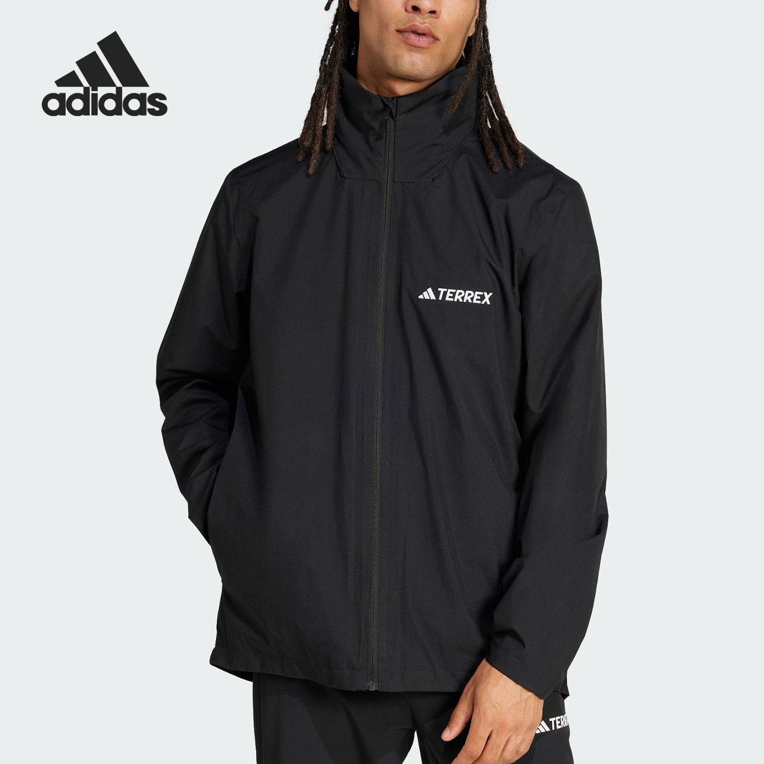 Adidas/阿迪达斯官方正品新款男士户外梭织连帽夹克外套JM8692