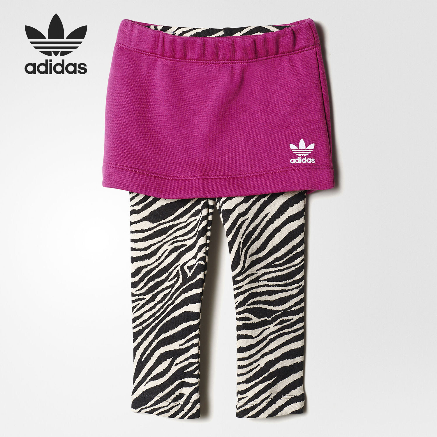 Adidas/阿迪达斯正品三叶草新款儿童经典出街柔软打底裤裙S95980