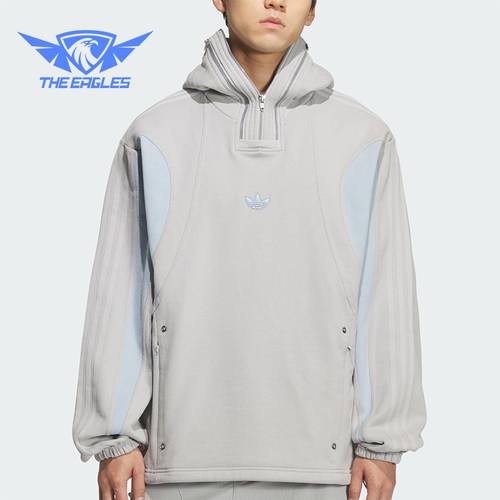 Adidas/阿迪达斯正品三叶草男女连帽时尚休闲加绒宽松卫衣KS8235