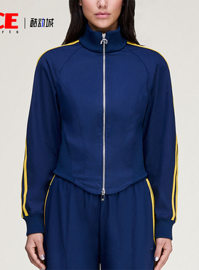 Adidas/阿迪达斯正品三叶草新款女蓝黄色经典出行夹克外套KD1485