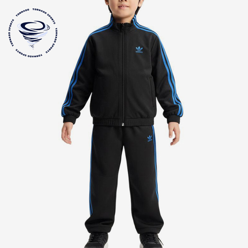 Adidas/阿迪达斯正品LKWVTTSET儿童三条纹拉链经典立领长裤KW1187