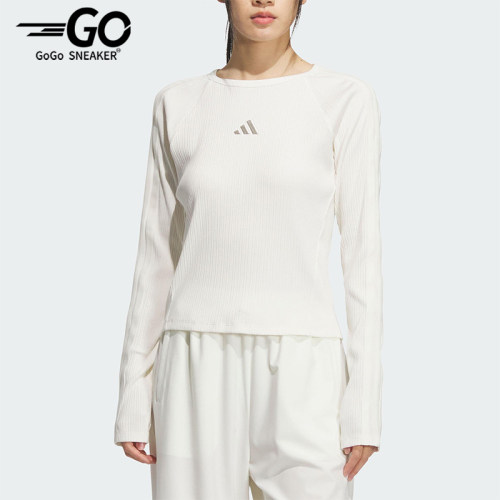 Adidas/阿迪达斯正品2025女士时尚运动休闲修身简约长袖T恤KB7754