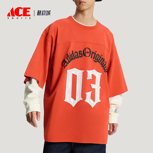 Adidas/阿迪达斯正品三叶草男士亲肤宽松个性时尚印花T恤KR0407