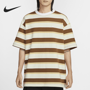 新款 秋季 男士 休闲条纹宽松针织短袖 281 Nike HJ6781 耐克正品