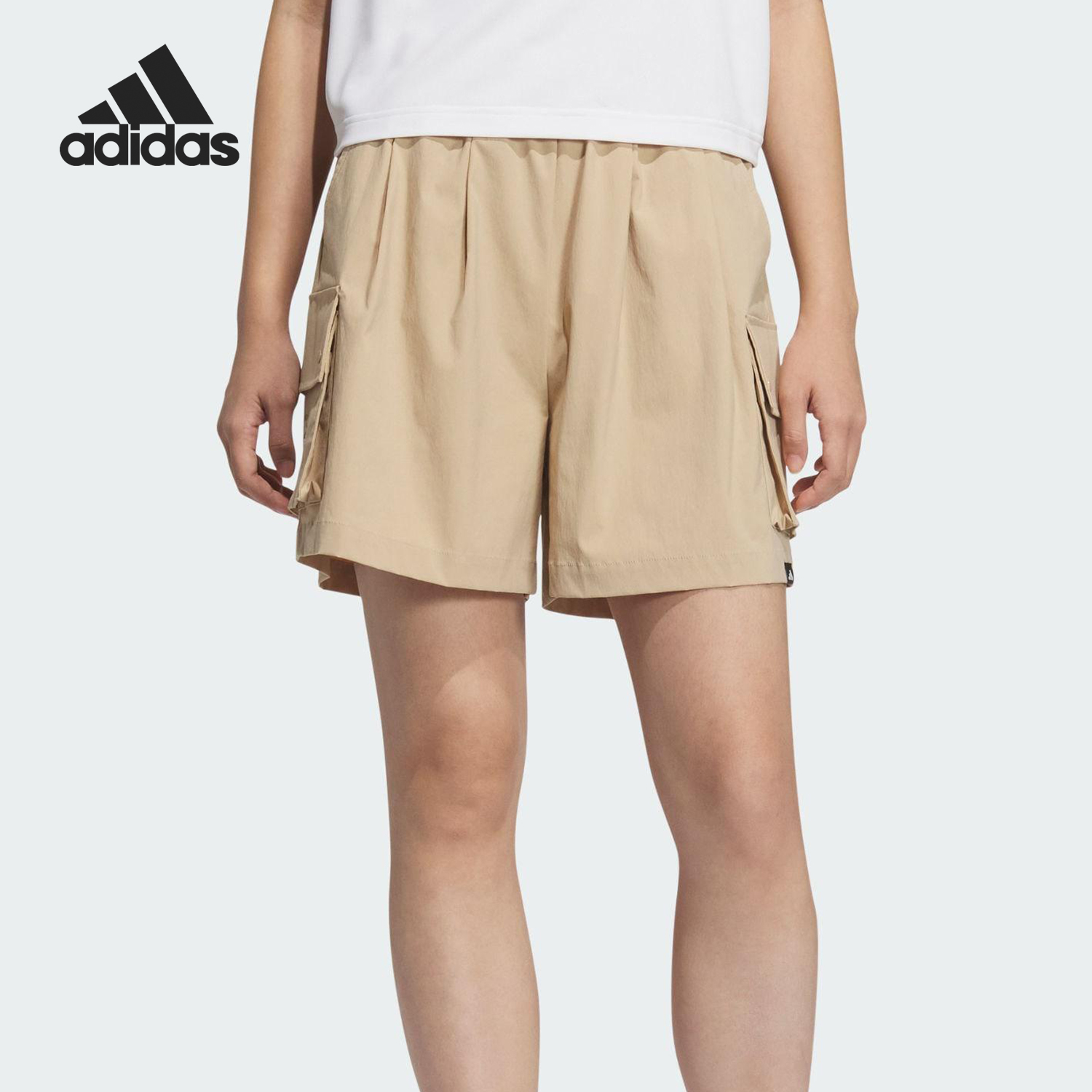 Adidas/阿迪达斯正品夏季款女士梭织宽松工装口袋短裤JL9274