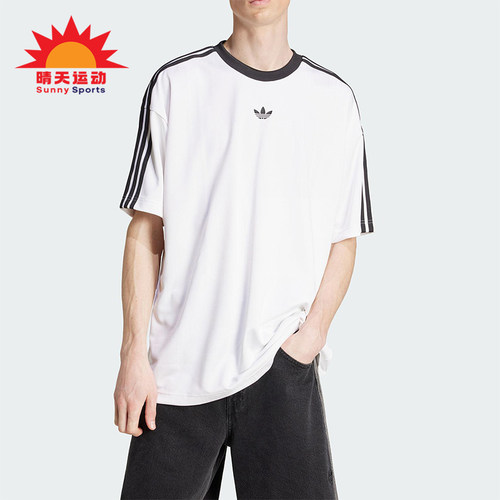 Adidas/阿迪达斯正品三叶草男士运动宽松耐穿经典针织短袖JW5877