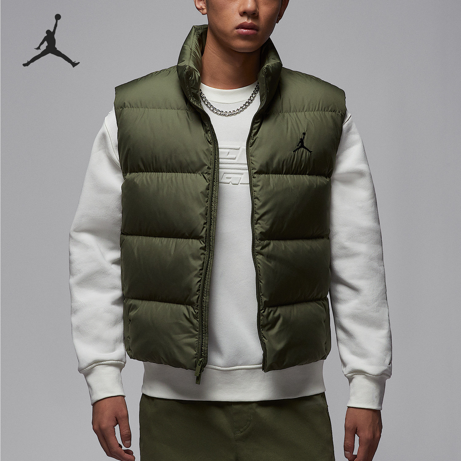 Nike/耐克官方正品JORDAN男士立领保暖宽松羽绒马甲IF4262-222