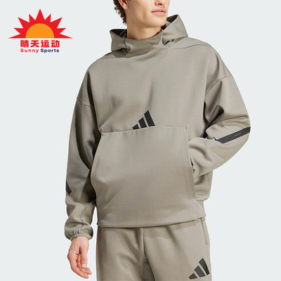 阿迪达斯男士连帽宽松保暖卫衣