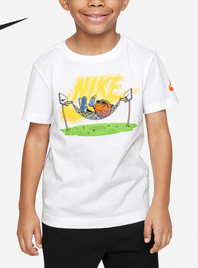 Nike/耐克正品夏季儿童运动休闲透气训练圆领短袖DX7663-100