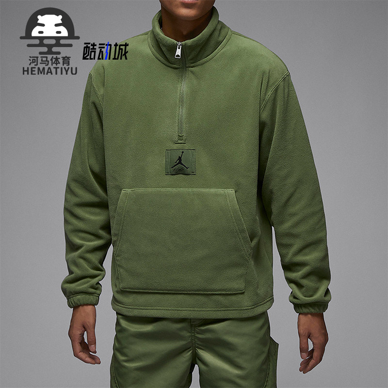 耐克男士摇粒绒保暖半拉链卫衣