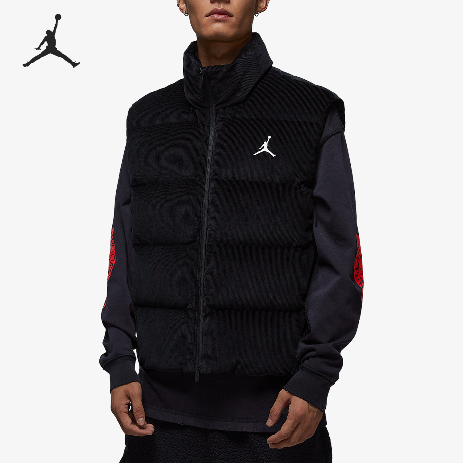 Nike/耐克官方正品Jordan Flight男士灯芯绒羽绒马甲HV0535-010
