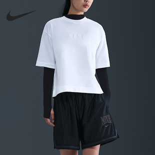 HV4956 Nike 女士宽松运动刺绣LOGO透气短袖 夏季 100 耐克官方正品