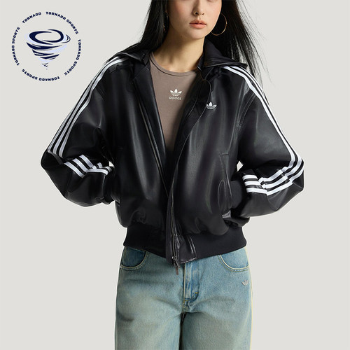 Adidas/阿迪达斯正品三叶草女士日常连帽保暖耐穿休闲棉服KU6857