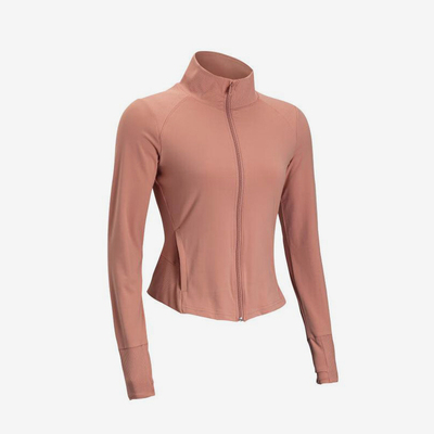 UA/安德玛正品新款女士针织拉链立领透气修身夹克外套1379157-696