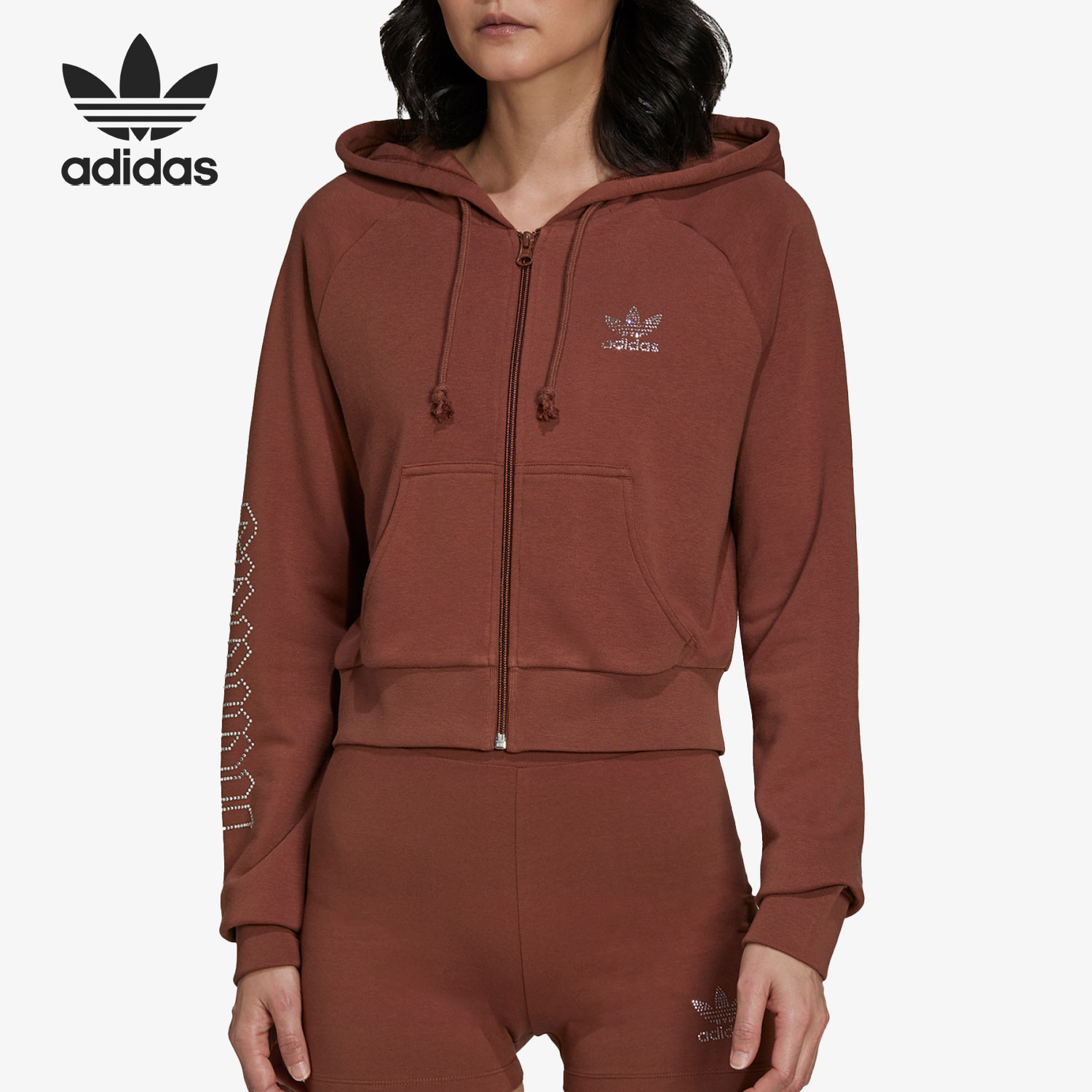 Adidas/阿迪达斯官方正品 三叶草新款女子休闲夹克外套 HF6768