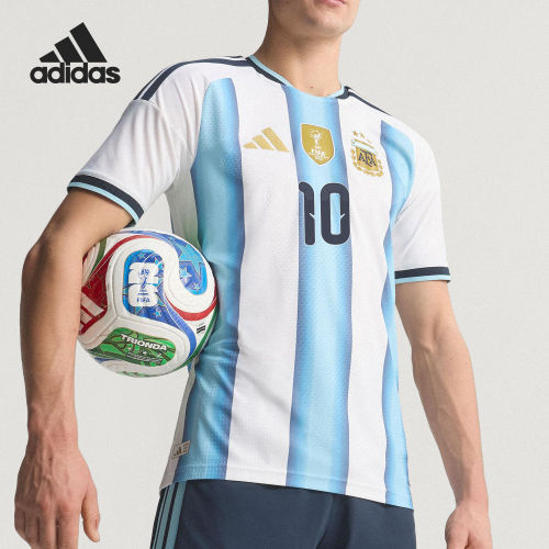 Adidas/阿迪达斯正品2025男士圆领套头透气足球短袖KH3934