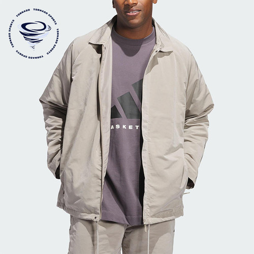 Adidas/阿迪达斯正品JACKET男女同款篮球宽松运动翻领外套JC7843