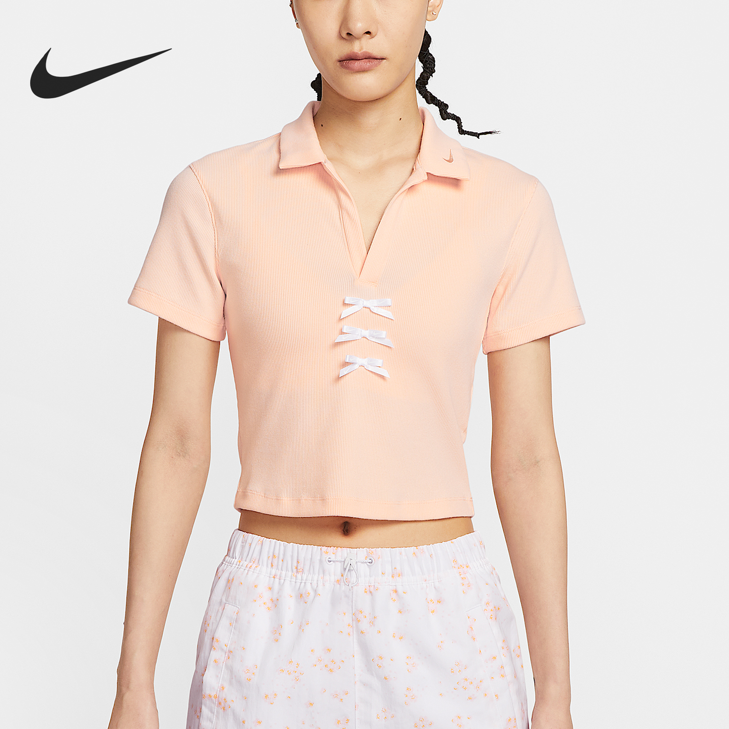 Nike/耐克官方正品Sportswear女士翻领轻盈休闲短袖T恤IM3393-664