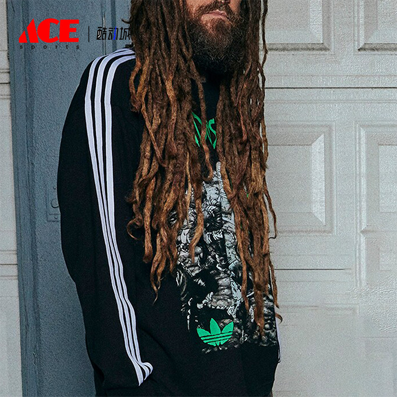 阿迪达斯男士圆领长袖T恤