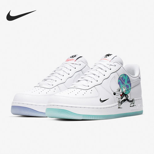 Nike/耐克正品AirForce1新款男女白绿色经典休闲板鞋CI5545-100