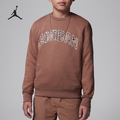 Nike/耐克正品JORDAN大童复古保暖运动圆领卫衣HQ7091-258