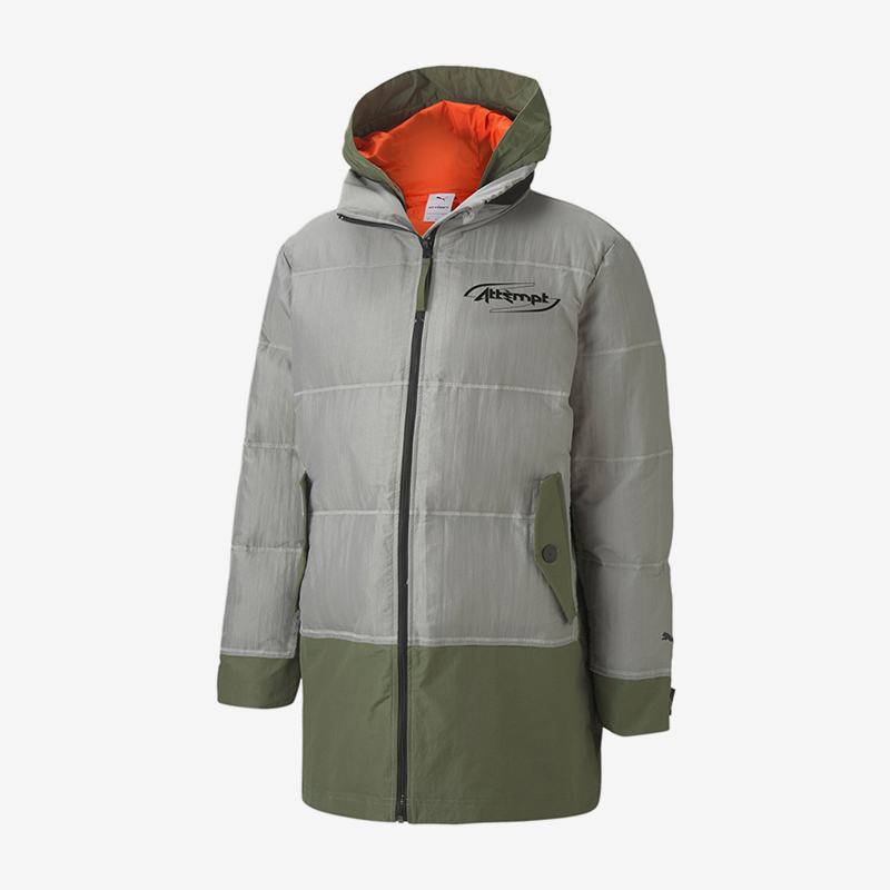 Puma/彪马正品男款拼色舒适连帽抽绳保暖棉服外套598255-84