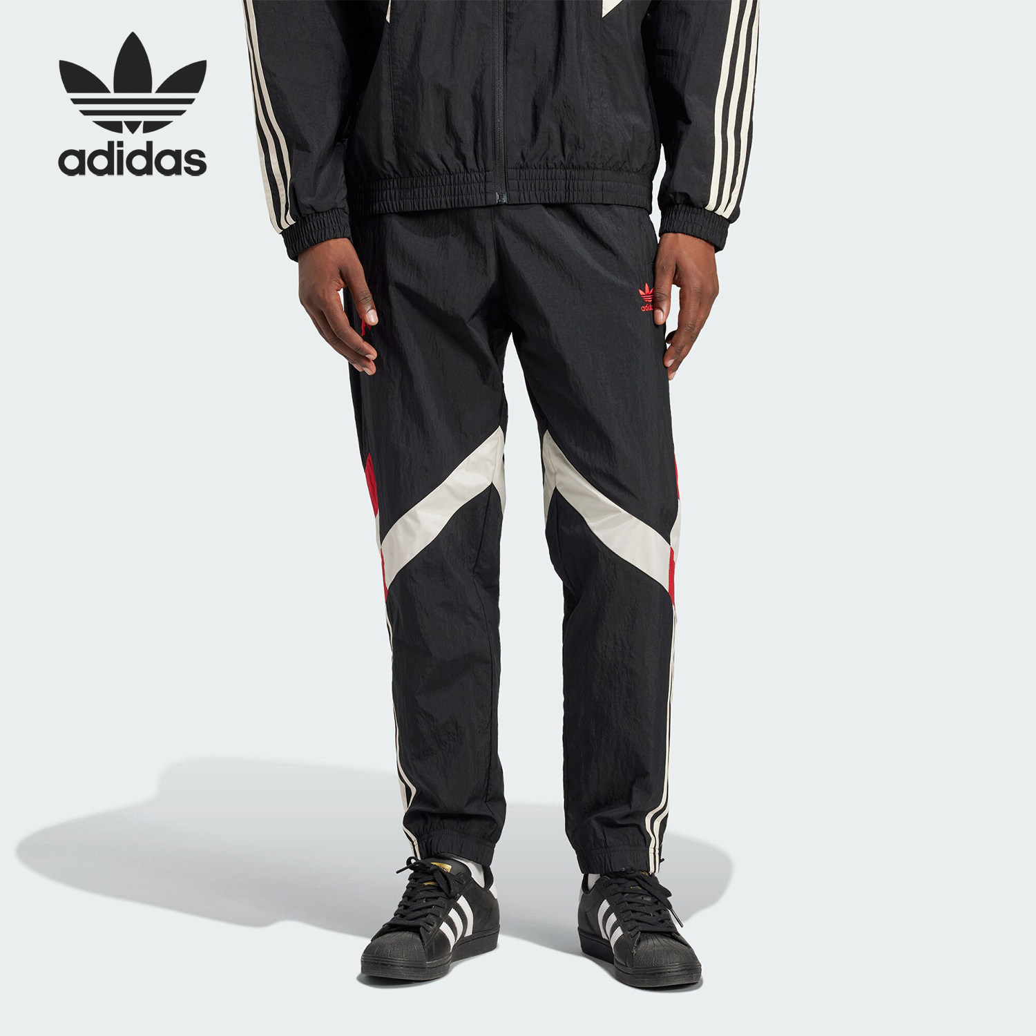 Adidas/阿迪达斯正品三叶草男士梭织足球运动拼接长裤IS6527