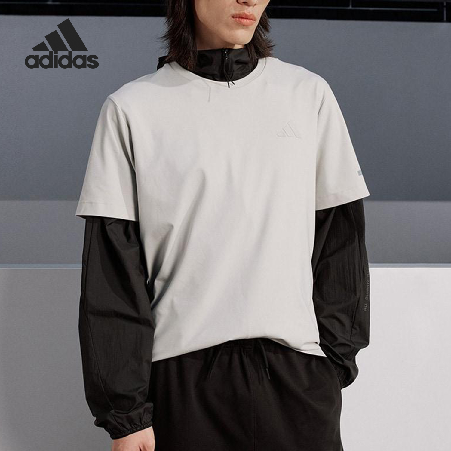 Adidas/阿迪达斯正品T-SHIRT男士侧开衩休闲圆领短袖JL6050