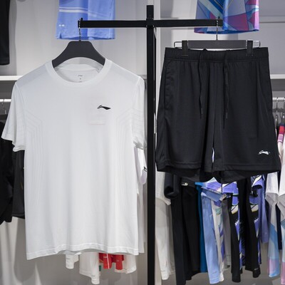 李宁正品乒乓球系列男女同款简约圆领速干比赛套装AATU015-5