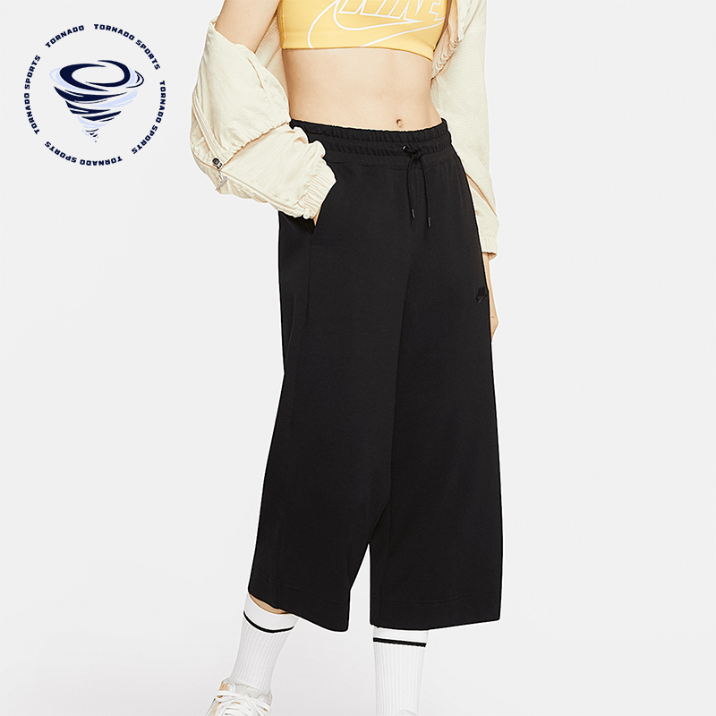 Nike/耐克正品2025女士日常松紧腰直筒运动七分中长裤CJ3749-010