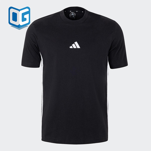 Adidas/阿迪达斯正品新款男士针织透气运动拼接短袖JY8564