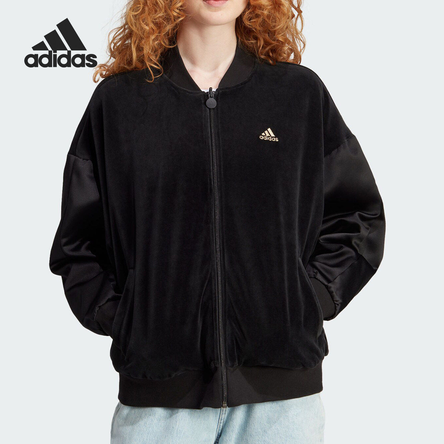 Adidas/阿迪达斯正品新款女士双面穿拉链运动休闲外套IA3173