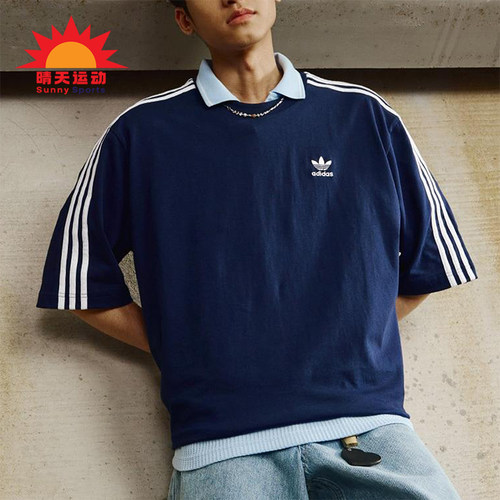 Adidas/阿迪达斯正品三叶草男士运动宽松透气针织经典T恤JP1059