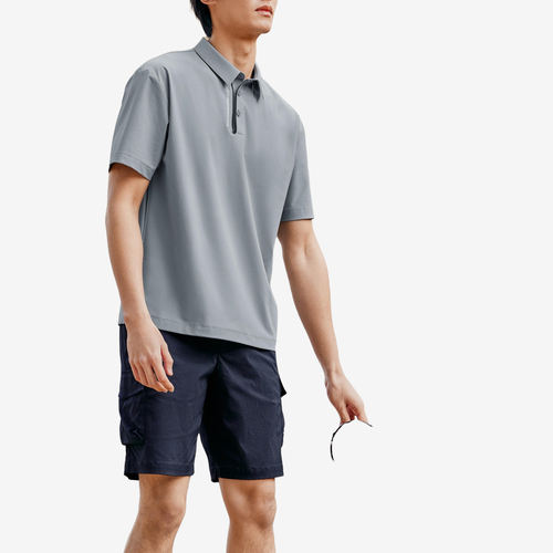 Skechers斯凯奇正品男透气排汗防晒短袖翻领衫P224M049-02N6